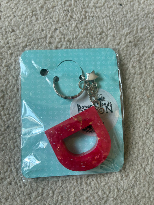 D Resin initial keyring