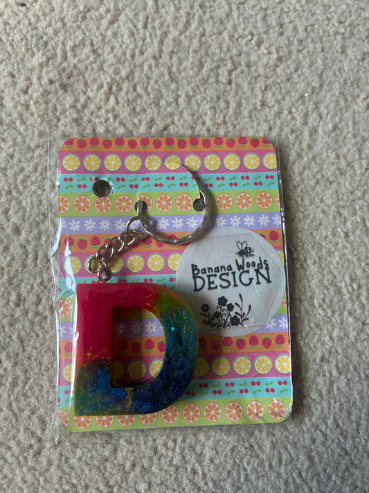 D Resin initial keyring
