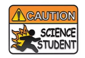 Caution: Science Student pin badge