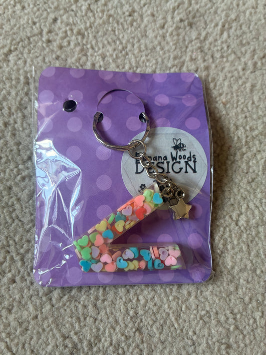 V Resin initial keyring