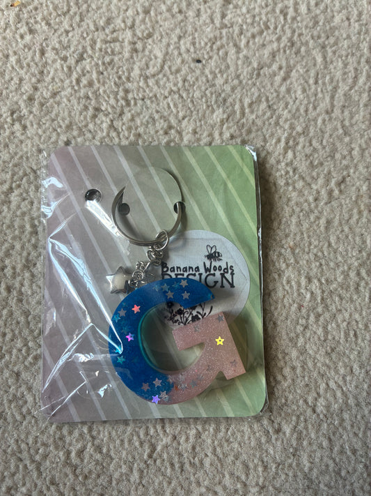 G Resin initial keyring