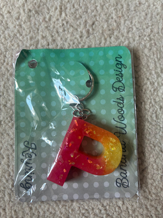 P Resin initial keyring