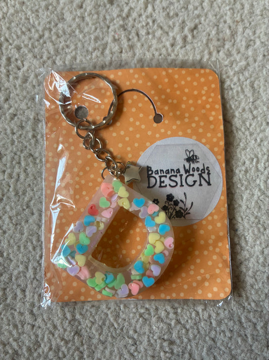 D Resin initial keyring