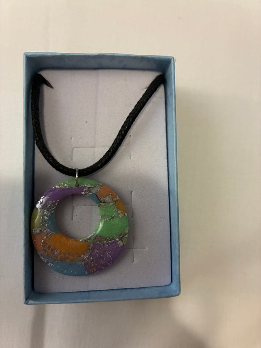Unique handmade polymer clay necklace