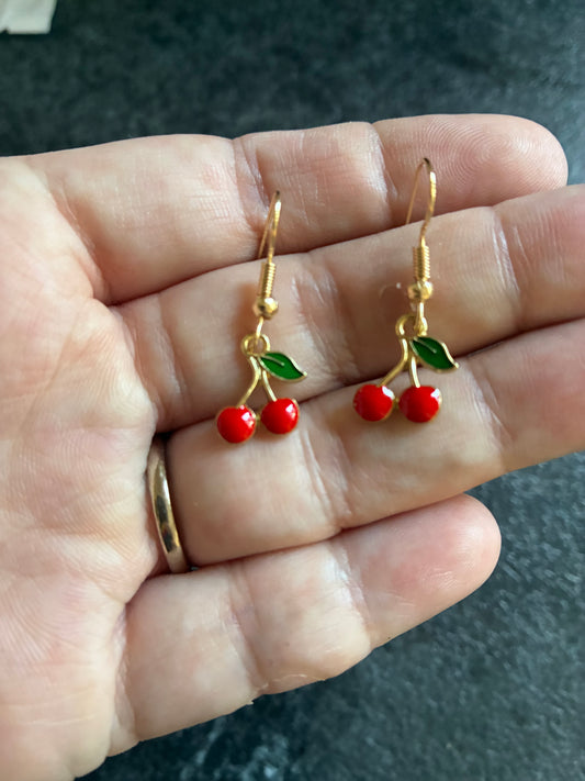Cherry Enamel earrings