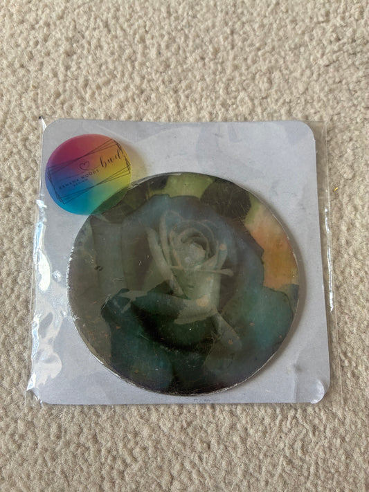 Rose Polymer clay coaster