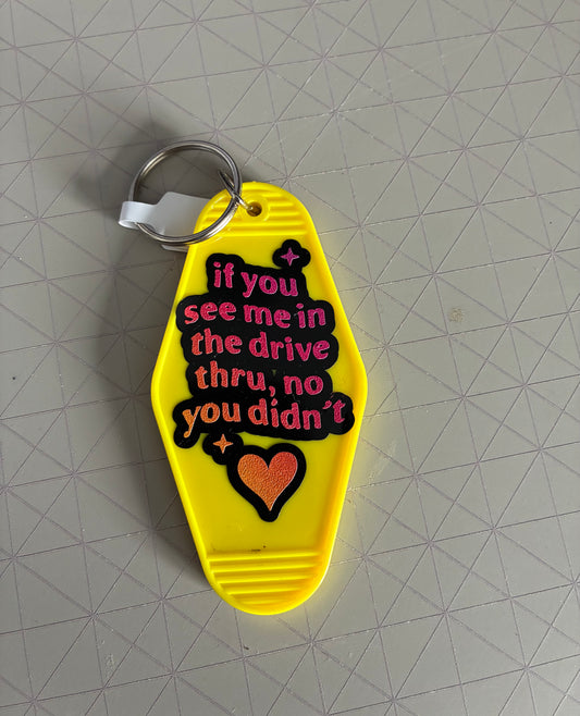 Motel keyring drive thru