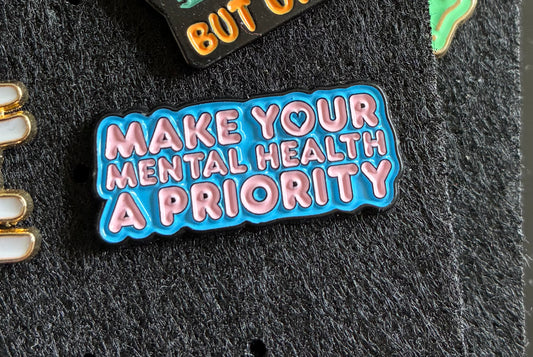Mental health priority pin badge
