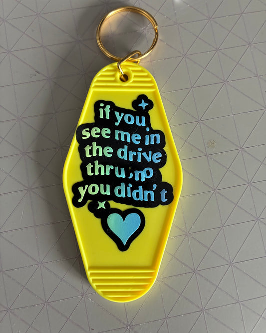 Drive thru Motel keyring