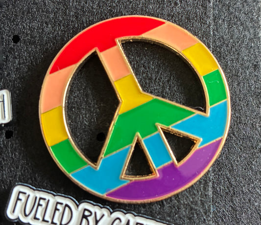 Peace sign pin badge