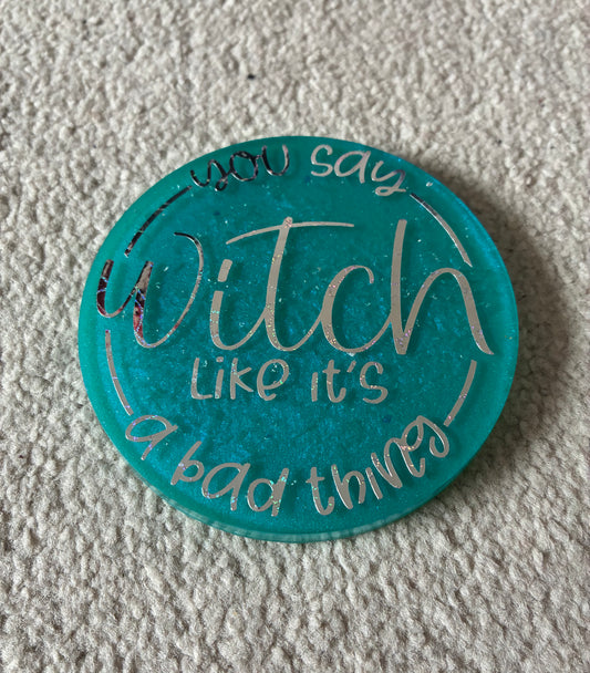 Witch resin coaster