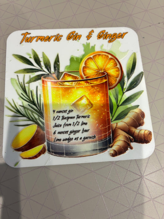 Turmeric Gin and Ginger Coaster