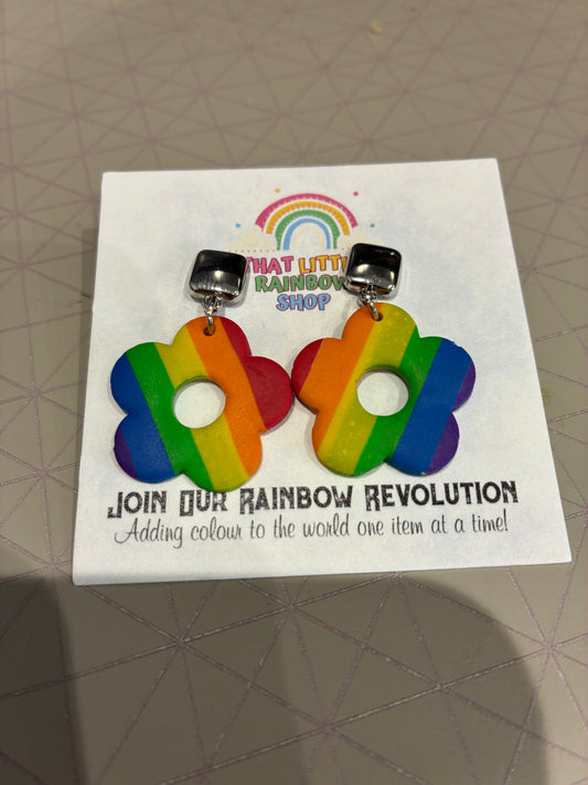 Flower donut rainbow Earrings
