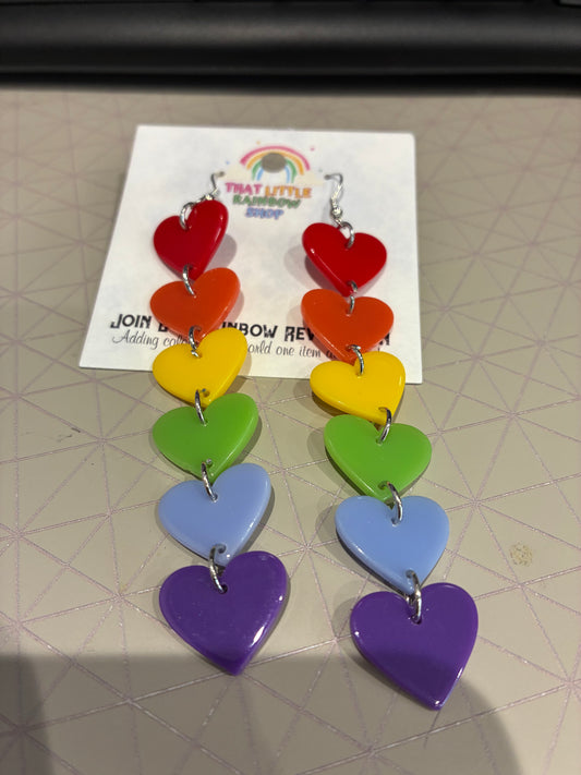 Rainbow hearts Earrings
