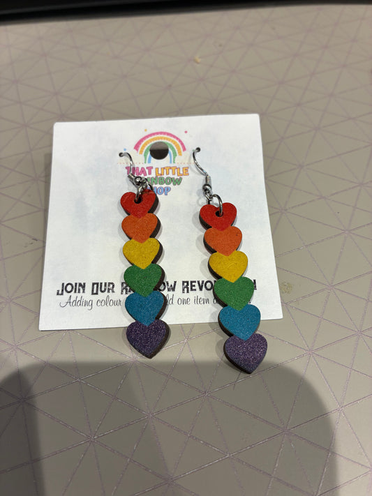Rainbow hearts Earrings