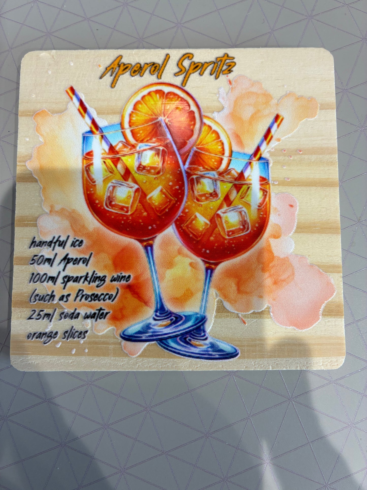 Aperol Spritz Recipe Coaster