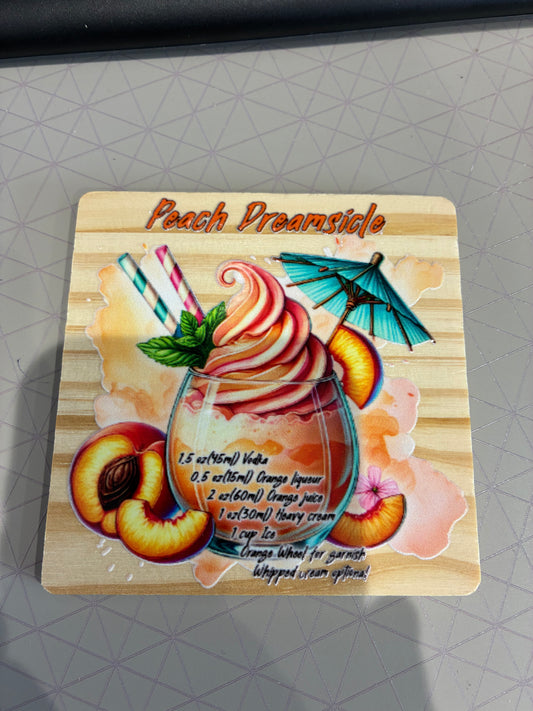 Peach Dreamsicle Cocktail Coaster