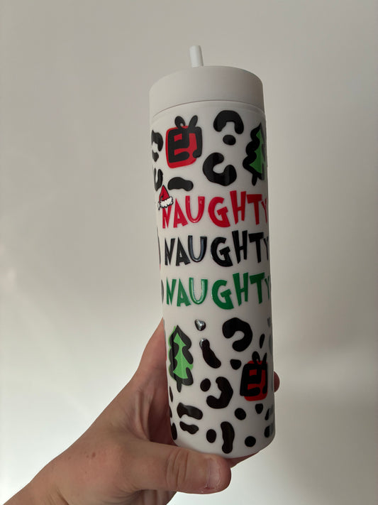 Christmas themed 16oz skinny tumbler double walled