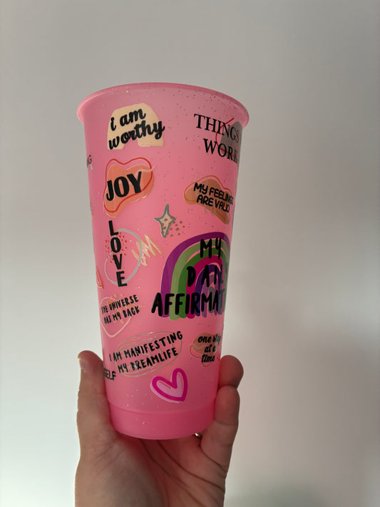 Pink positive Cold cup 20oz