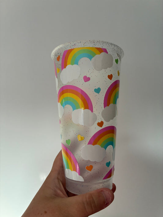 Glitter rainbow Cold cup 20oz