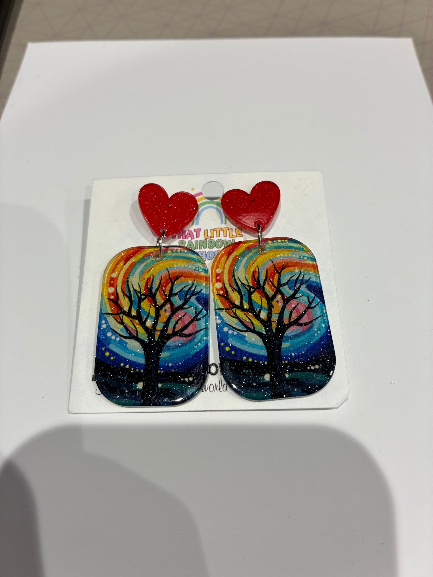 Glittery landscape earrings