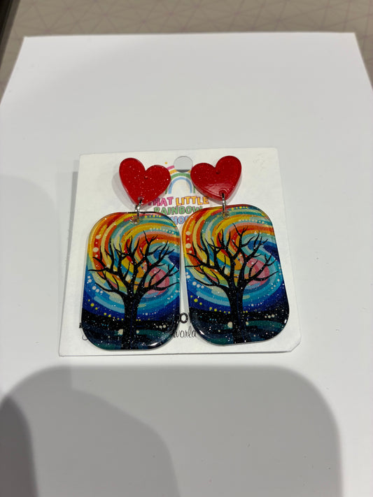 Glittery landscape earrings