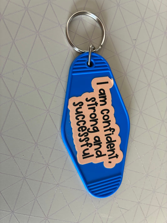 Confident strong and successful Motel keyring
