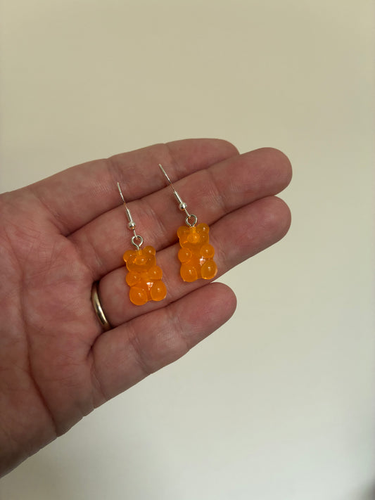 Orange Gummy Bear Earrings