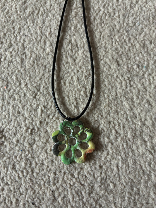 Flower Unique handmade polymer clay necklace