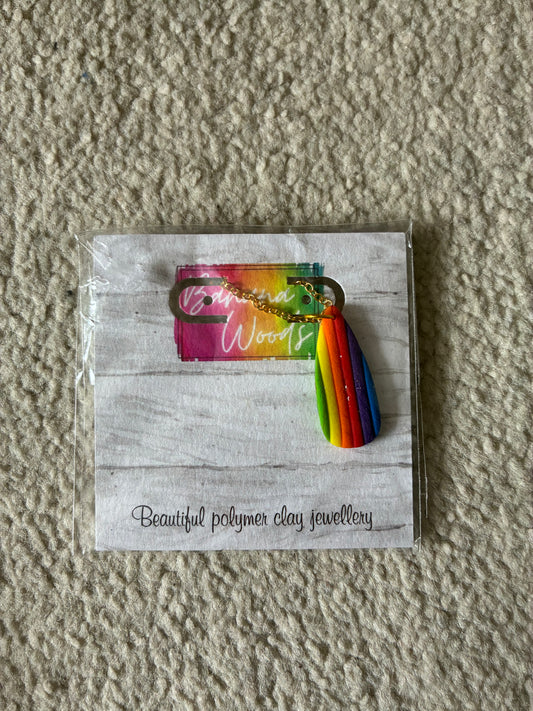 Rainbow Unique handmade polymer clay necklace
