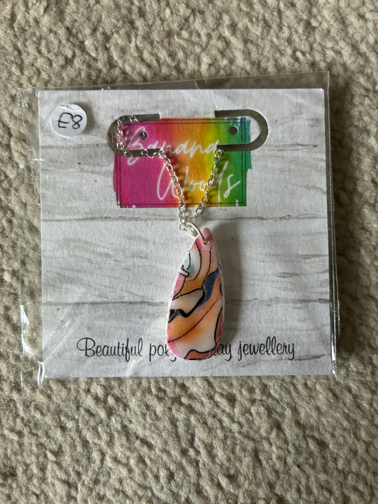 Unique handmade polymer clay necklace