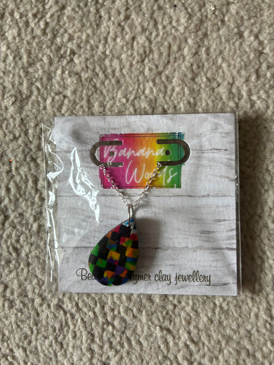 Unique handmade polymer clay necklace
