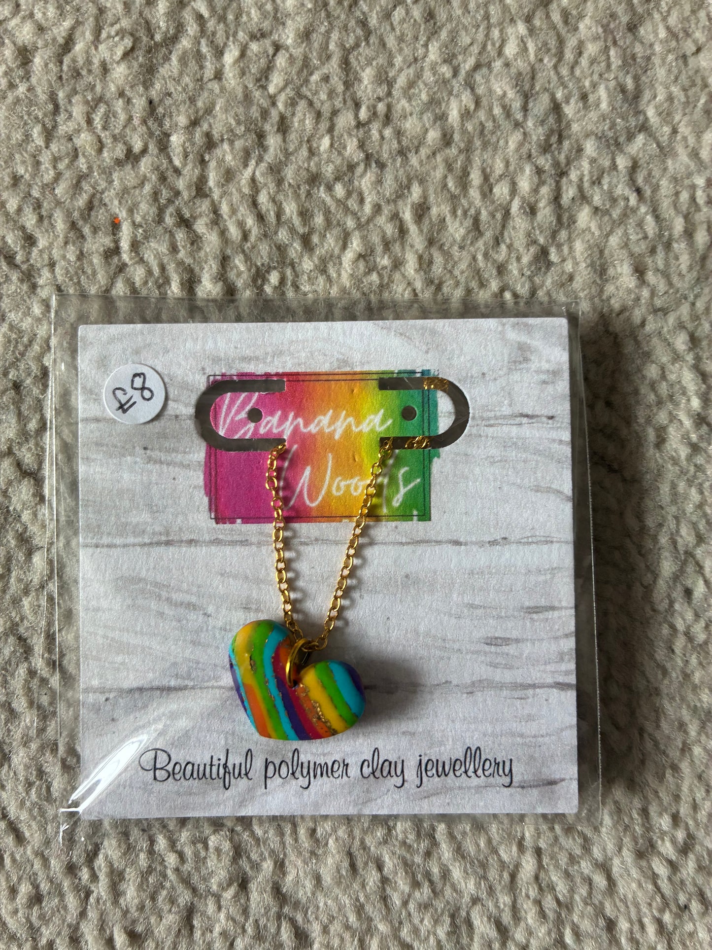 Unique handmade polymer clay necklace