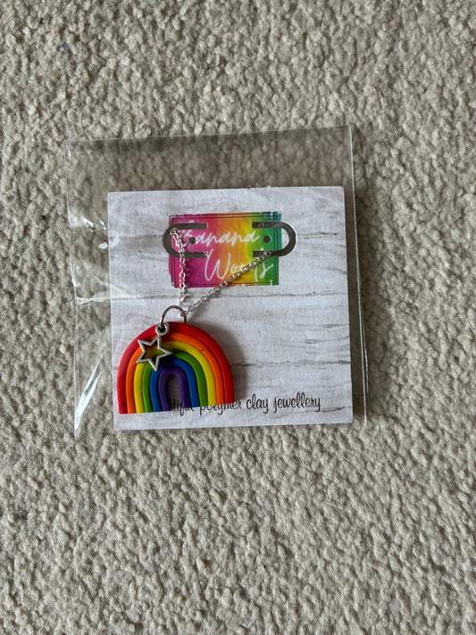 Unique handmade polymer clay necklace