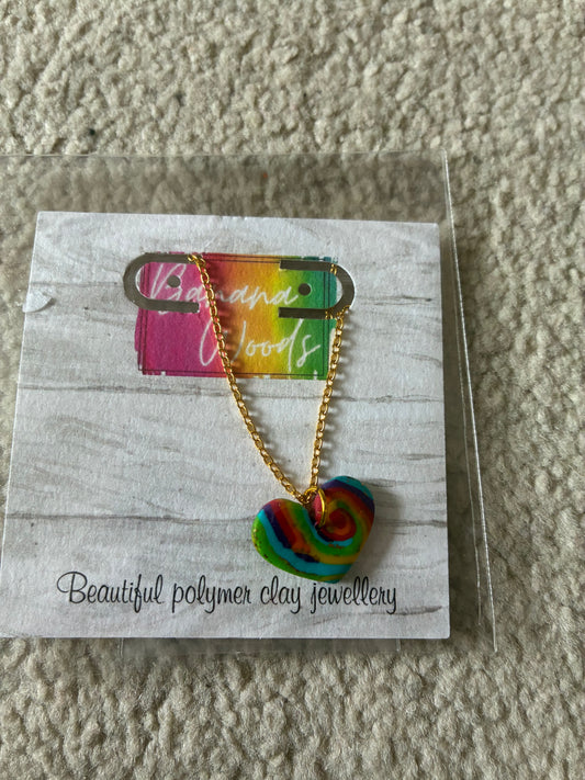 Unique handmade polymer clay necklace