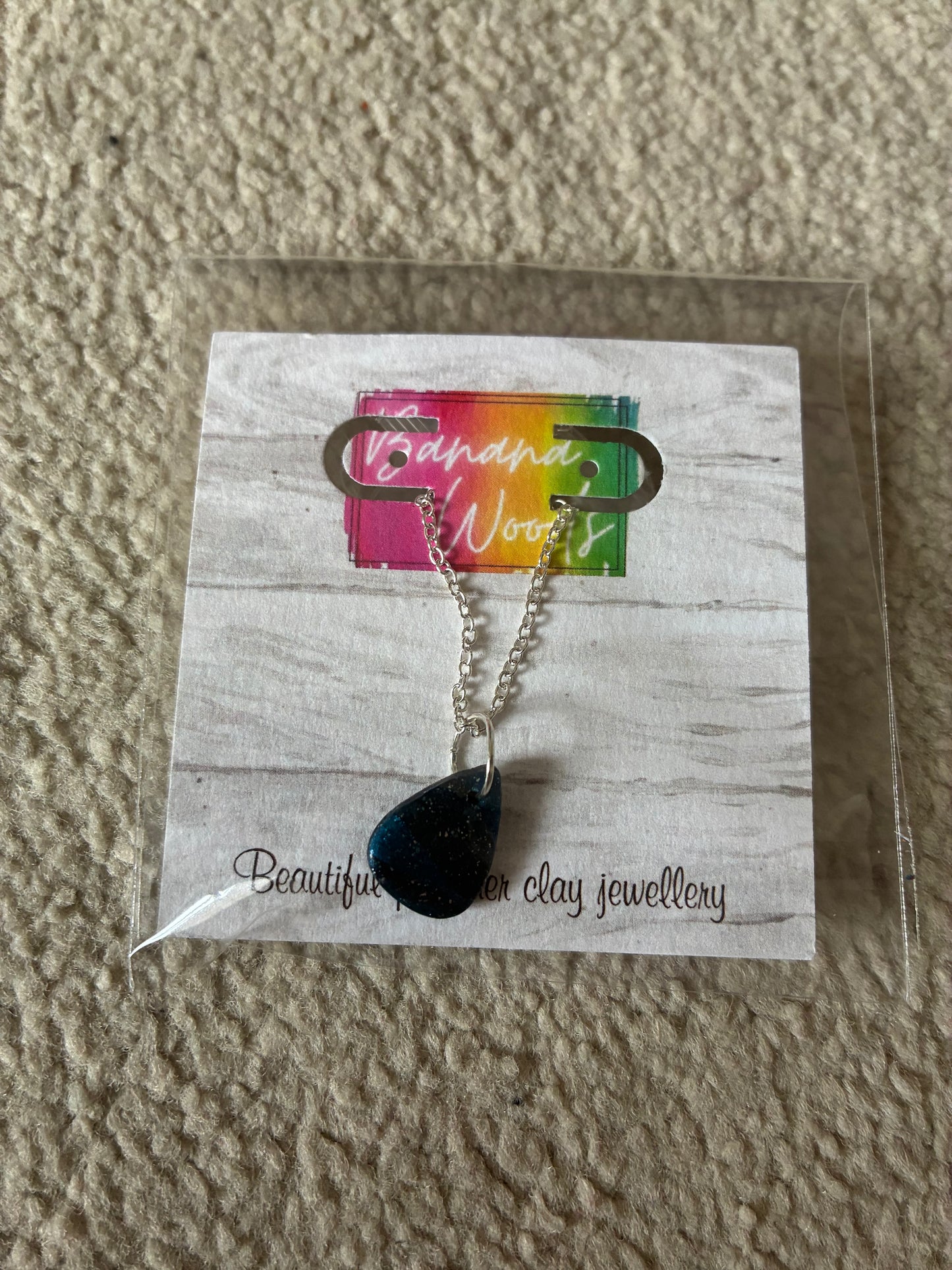 Unique handmade polymer clay necklace