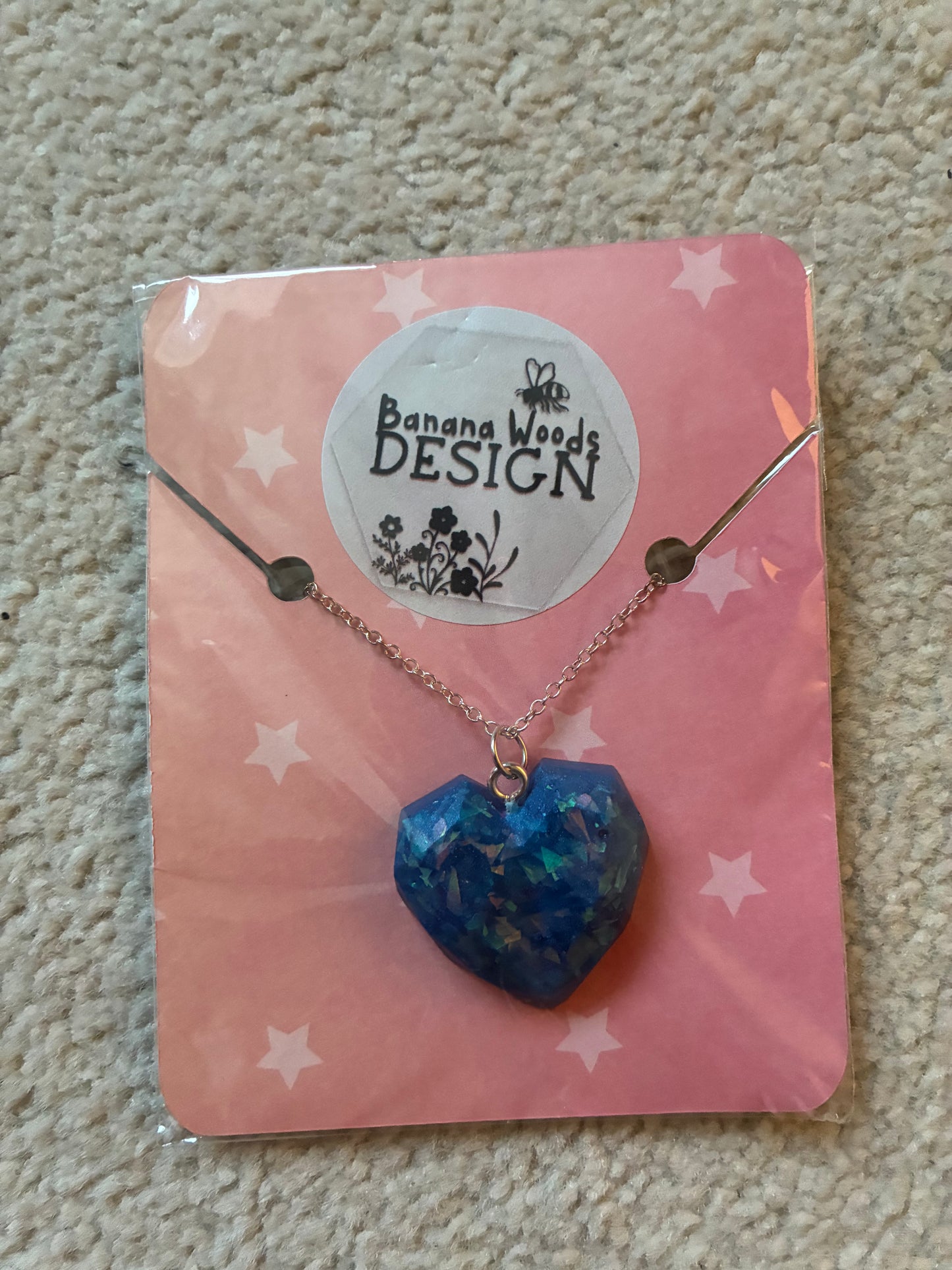 Heart Resin pendant necklace