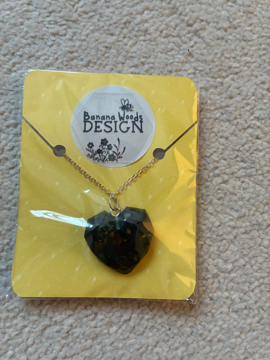 Heart Resin pendant necklace