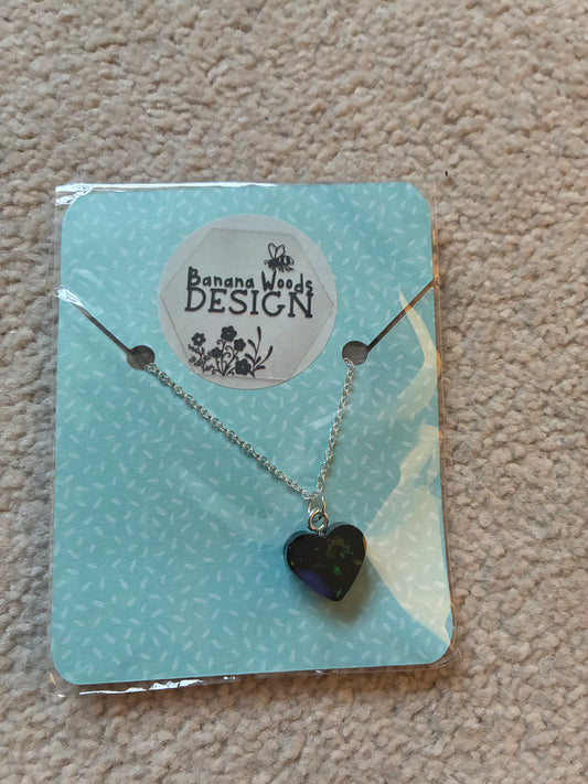 Small heart Resin pendant necklace