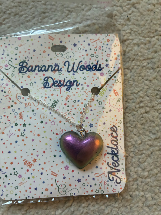Heart Resin pendant necklace
