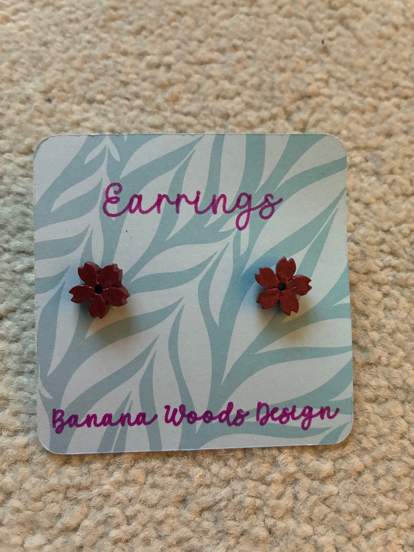 Burgundy flower Resin earrings