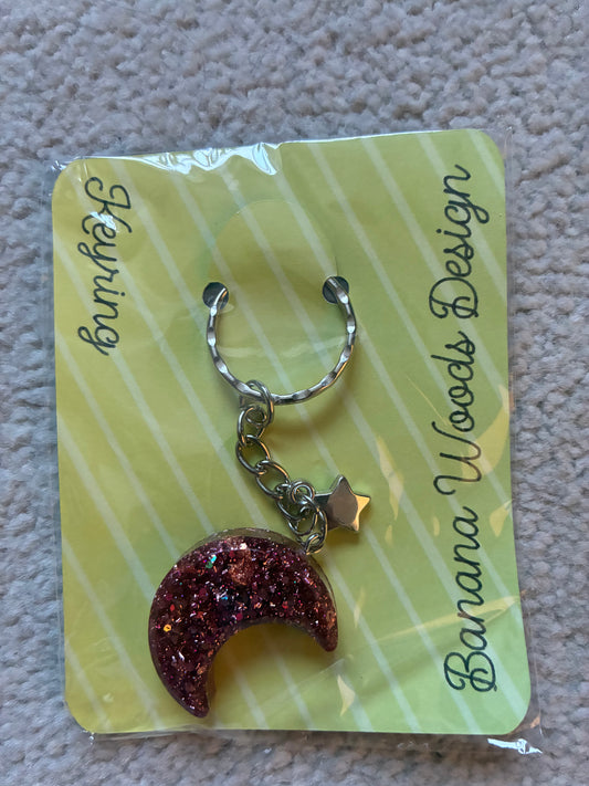 Pink moon Resin keyring