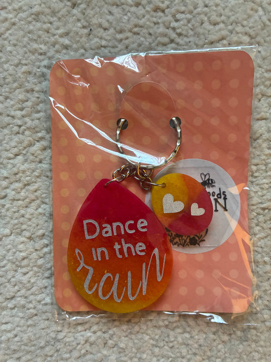 Dance in the rain Resin keyring