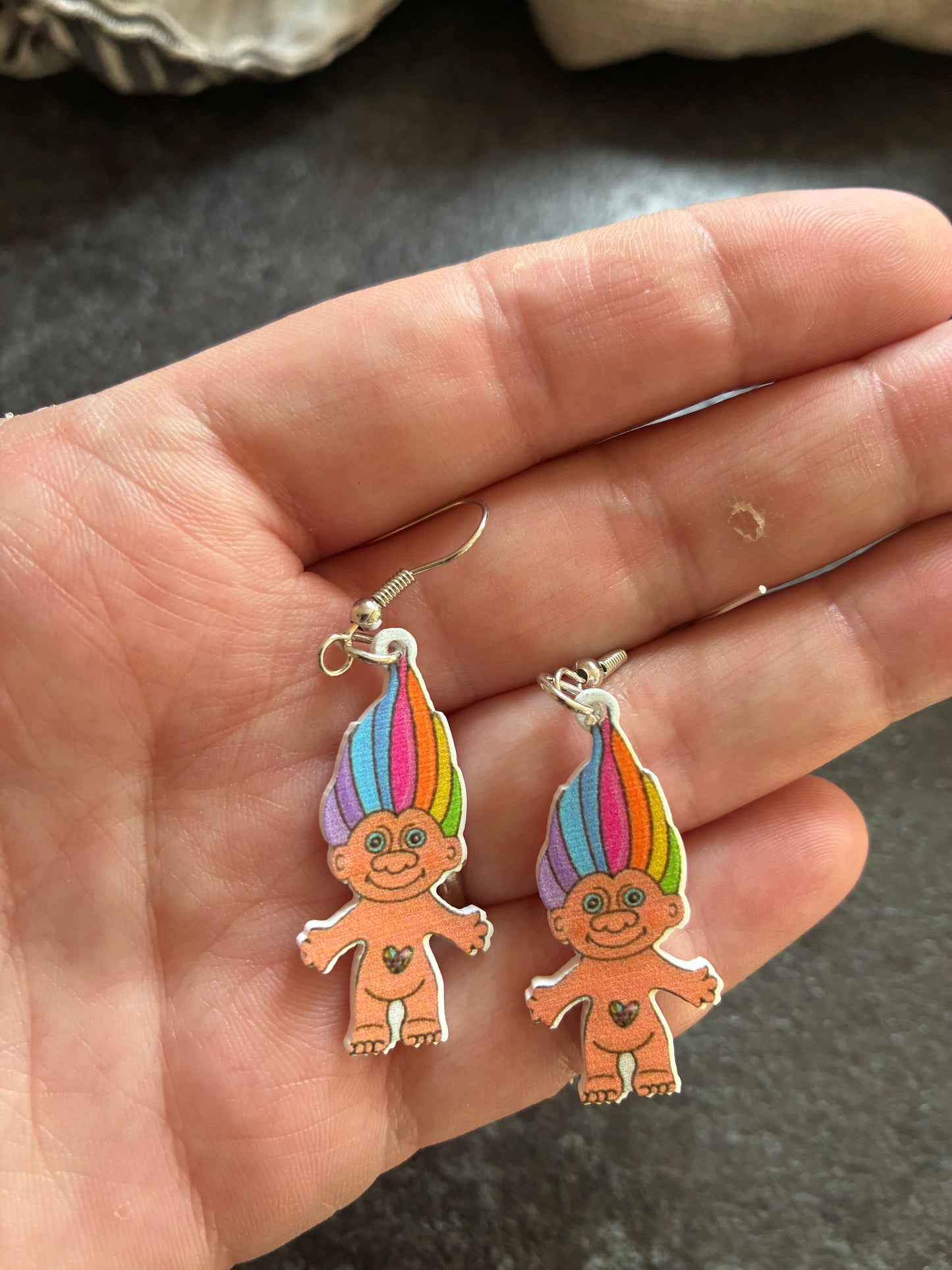 90s Troll Acrylic earrings