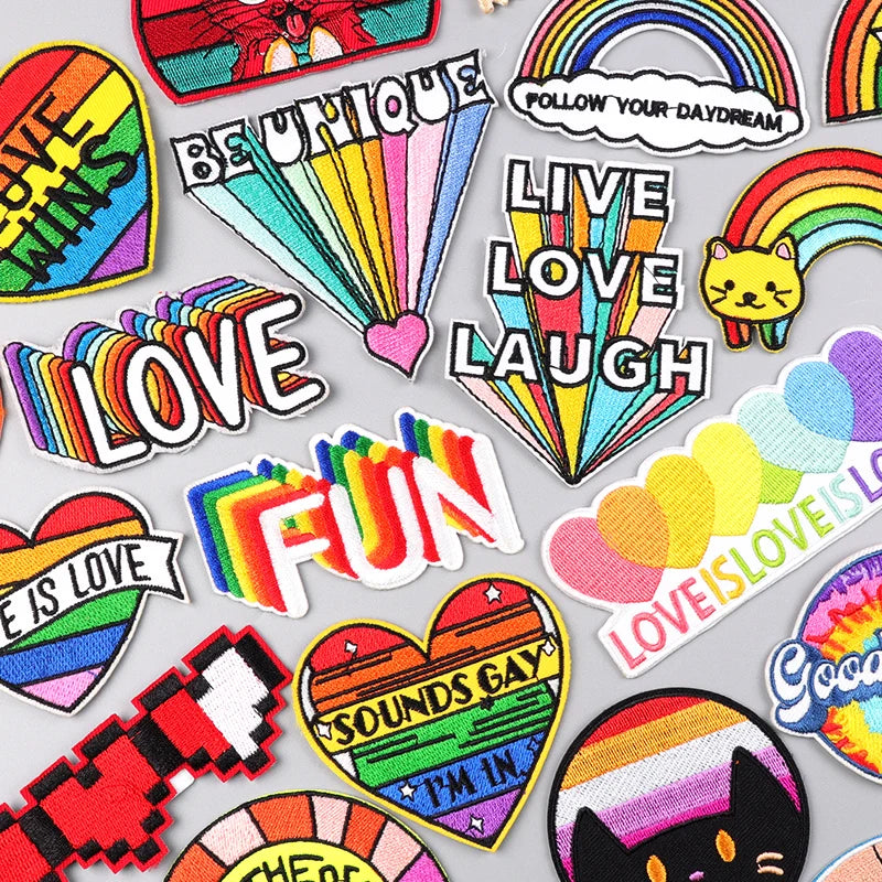 Cartoon Rainbow Embroidery Iron On Patches