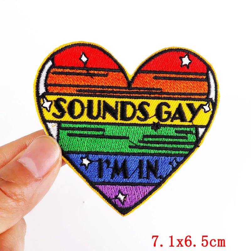 Cartoon Rainbow Embroidery Iron On Patches