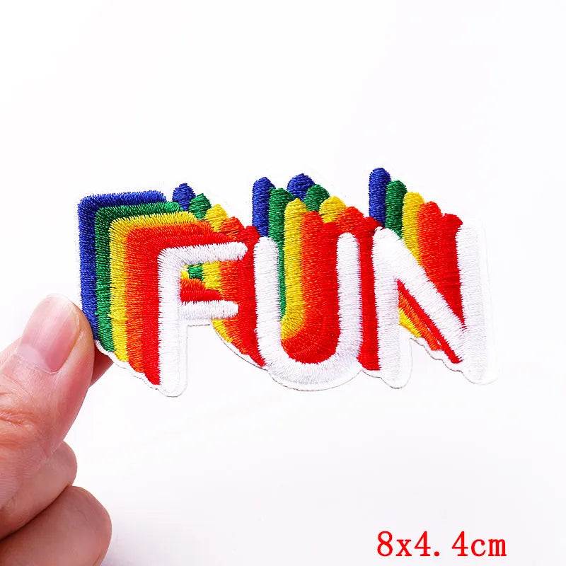 Cartoon Rainbow Embroidery Iron On Patches