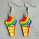 Rainbow Ice Cream dangling earrings