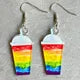 Rainbow Drink dangling earrings