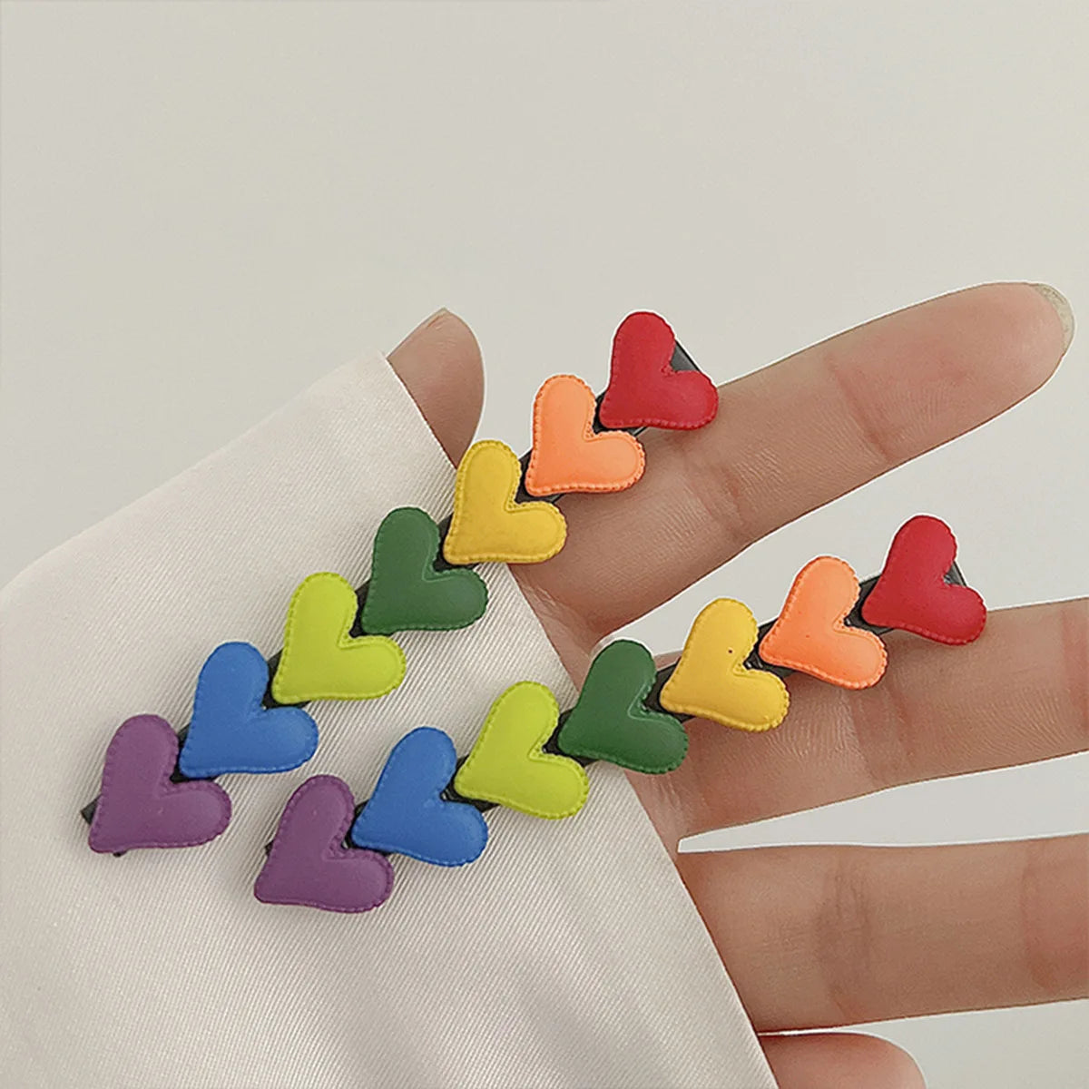 Cute Rainbow Love Heart Hairpins